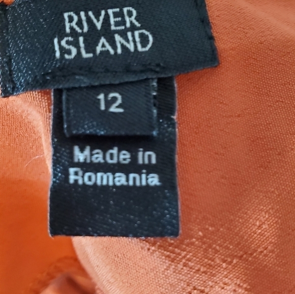 River Island Size 8 Jumpsuit in Orange Apricot Guc - Picture 5 of 7